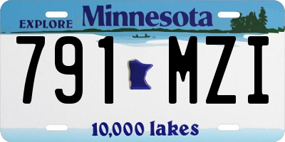 MN license plate 791MZI