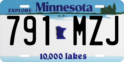 MN license plate 791MZJ