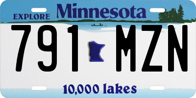 MN license plate 791MZN