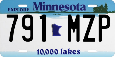 MN license plate 791MZP