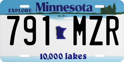 MN license plate 791MZR