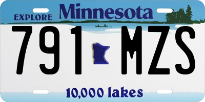 MN license plate 791MZS