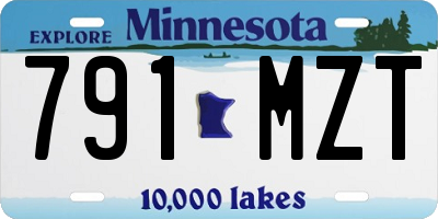 MN license plate 791MZT
