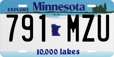 MN license plate 791MZU