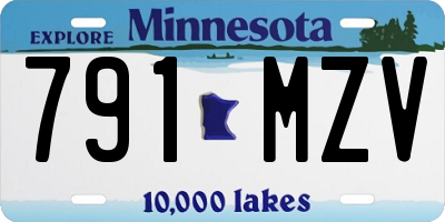 MN license plate 791MZV