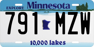 MN license plate 791MZW