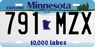 MN license plate 791MZX