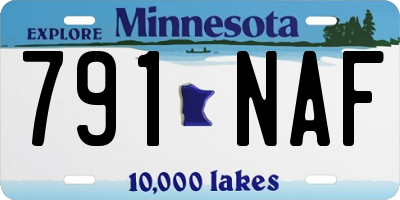 MN license plate 791NAF