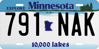 MN license plate 791NAK