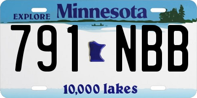 MN license plate 791NBB