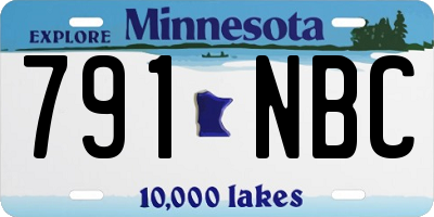 MN license plate 791NBC