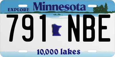 MN license plate 791NBE