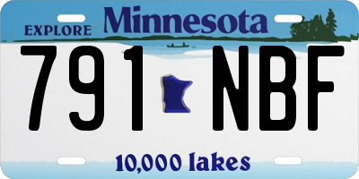 MN license plate 791NBF