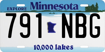 MN license plate 791NBG