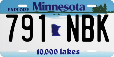 MN license plate 791NBK