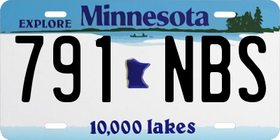 MN license plate 791NBS