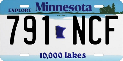 MN license plate 791NCF
