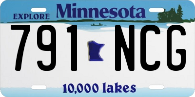 MN license plate 791NCG