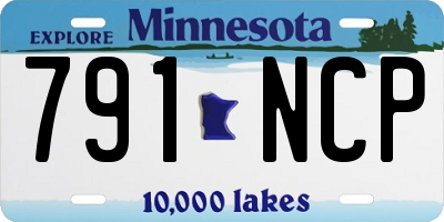MN license plate 791NCP