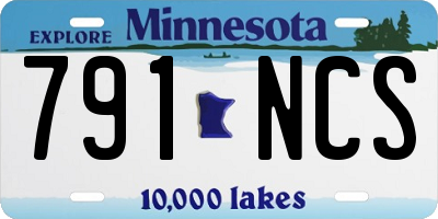 MN license plate 791NCS