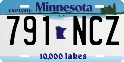 MN license plate 791NCZ