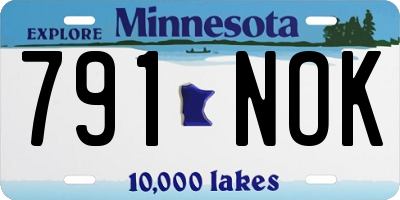 MN license plate 791NOK