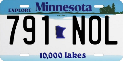 MN license plate 791NOL