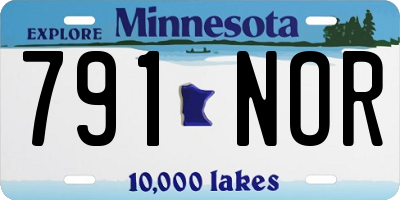 MN license plate 791NOR