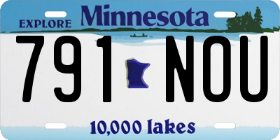 MN license plate 791NOU