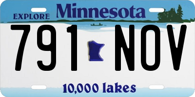 MN license plate 791NOV