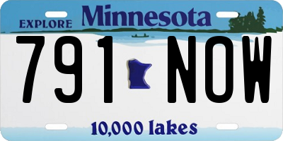 MN license plate 791NOW