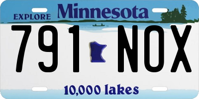 MN license plate 791NOX