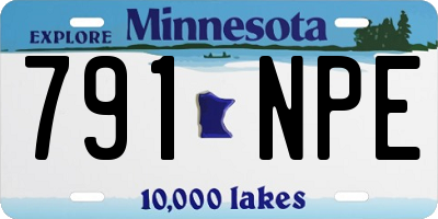 MN license plate 791NPE