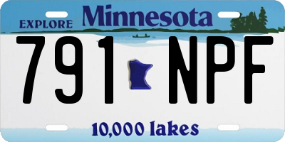 MN license plate 791NPF