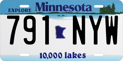 MN license plate 791NYW