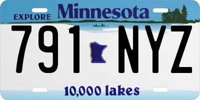 MN license plate 791NYZ