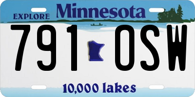 MN license plate 791OSW