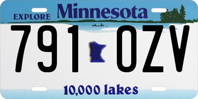 MN license plate 791OZV
