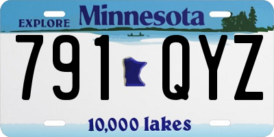 MN license plate 791QYZ