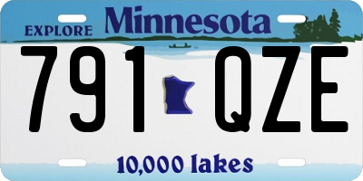 MN license plate 791QZE