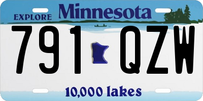 MN license plate 791QZW