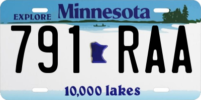 MN license plate 791RAA