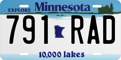 MN license plate 791RAD