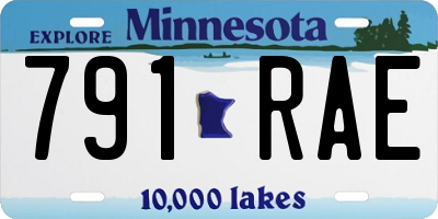 MN license plate 791RAE