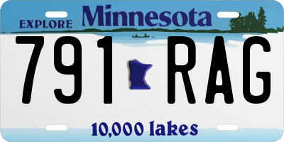 MN license plate 791RAG