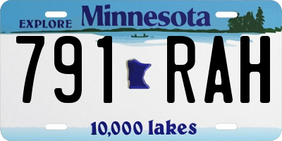 MN license plate 791RAH