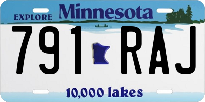 MN license plate 791RAJ