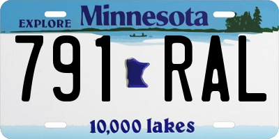 MN license plate 791RAL