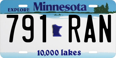 MN license plate 791RAN