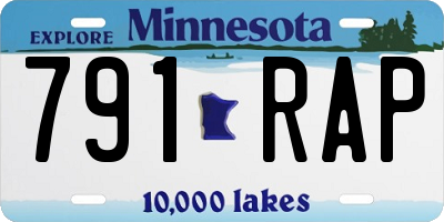MN license plate 791RAP